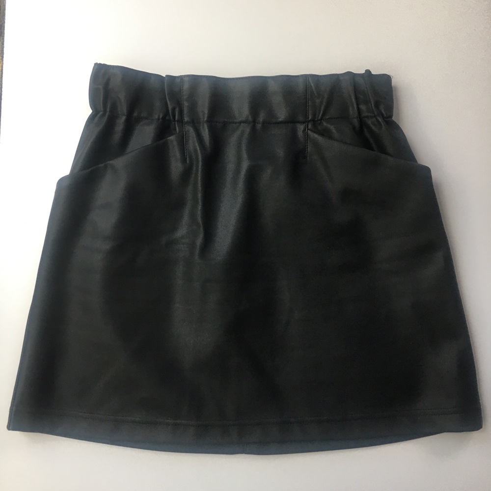❤️ POCKETS MINI SKIRT BLACK FAUX LEATHER